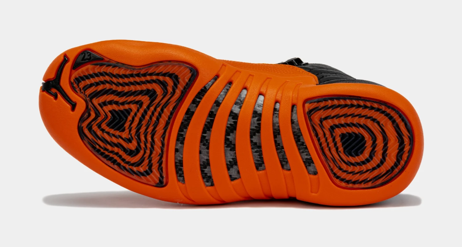 Air Jordan 12 Retro Brilliant Orange Womens Lifestyle Shoes (Black/Orange) 3 Air Jordan 12 Retro Brilliant Orange Womens Lifestyle Shoes (Black/Orange) - Image 3