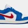 Air Jordan 1 Retro Low Sport Blue Womens Lifestyle Shoes (Blue/Red)