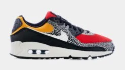 Nike Air Max 90 SE Womens Lifestyle Shoes (Black/Chile Red/Pollen Yellow)