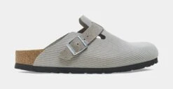 Birkenstock Boston Suede Embossed Womens Sandals (Corduroy Stone Coin)