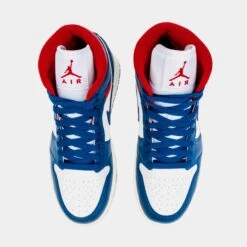 Air Jordan 1 Retro Mid French Blue Womens Lifestyle Shoes (Navy/Red) -LittleFeet Hub Shop 1e829d05cc773f34f5cbd336f61c4aba