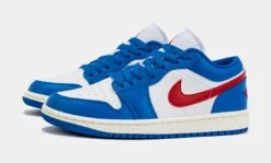 Air Jordan 1 Retro Low Sport Blue Womens Lifestyle Shoes (Blue/Red) -LittleFeet Hub Shop 5e00d05ba05b275d068e2d55ecd04043