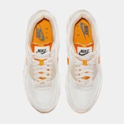 Nike Air Max 90 SE Womens Lifestyle Shoes (White/Yellow/Orange) -LittleFeet Hub Shop 68022e27ebe3197a22c442e12ac78272