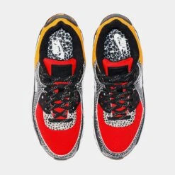 Nike Air Max 90 SE Womens Lifestyle Shoes (Black/Chile Red/Pollen Yellow) -LittleFeet Hub Shop 70aa1c4987c165e164f2fb1a70d24e2e