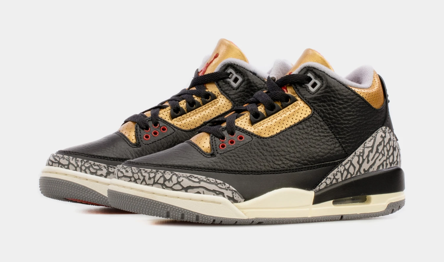 Air Jordan 3 Retro Black Gold Womens Lifestyle Shoes (Black/Brown) Free Shipping 4 Air Jordan 3 Retro Black Gold Womens Lifestyle Shoes (Black/Brown) Free Shipping - Image 4