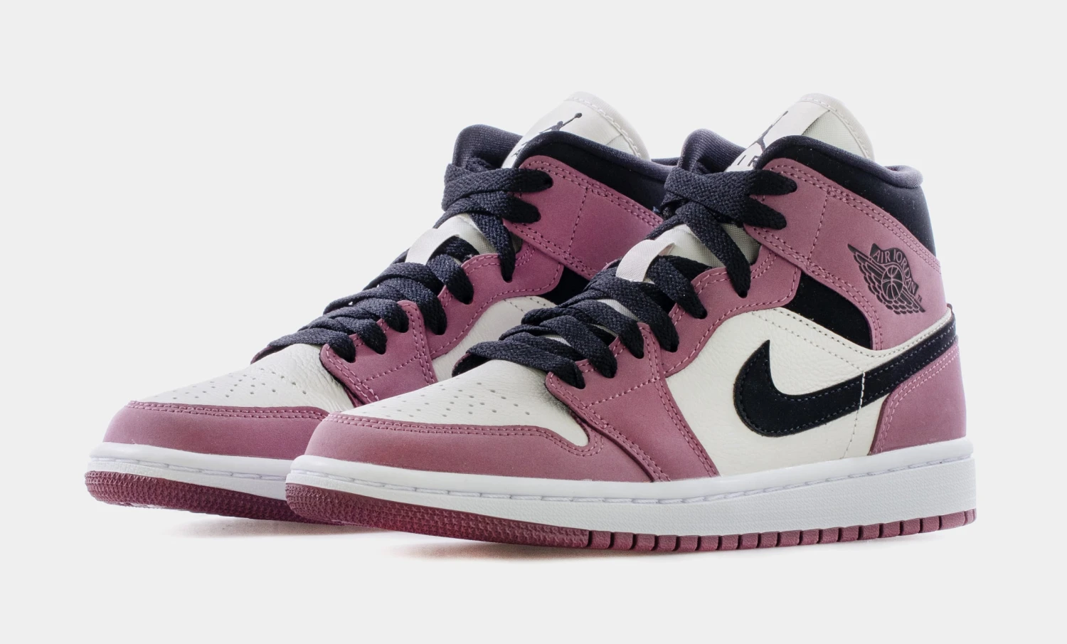 Air Jordan 1 Mid Light Mulberry Womens Lifestyle Shoes (Pink/White/Black) Free Shipping 4 Air Jordan 1 Mid Light Mulberry Womens Lifestyle Shoes (Pink/White/Black) Free Shipping - Image 4