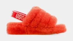Ugg Fluff Yeah Womens Slide Sandals (Red)