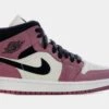 Air Jordan 1 Mid Light Mulberry Womens Lifestyle Shoes (Pink/White/Black) Free Shipping