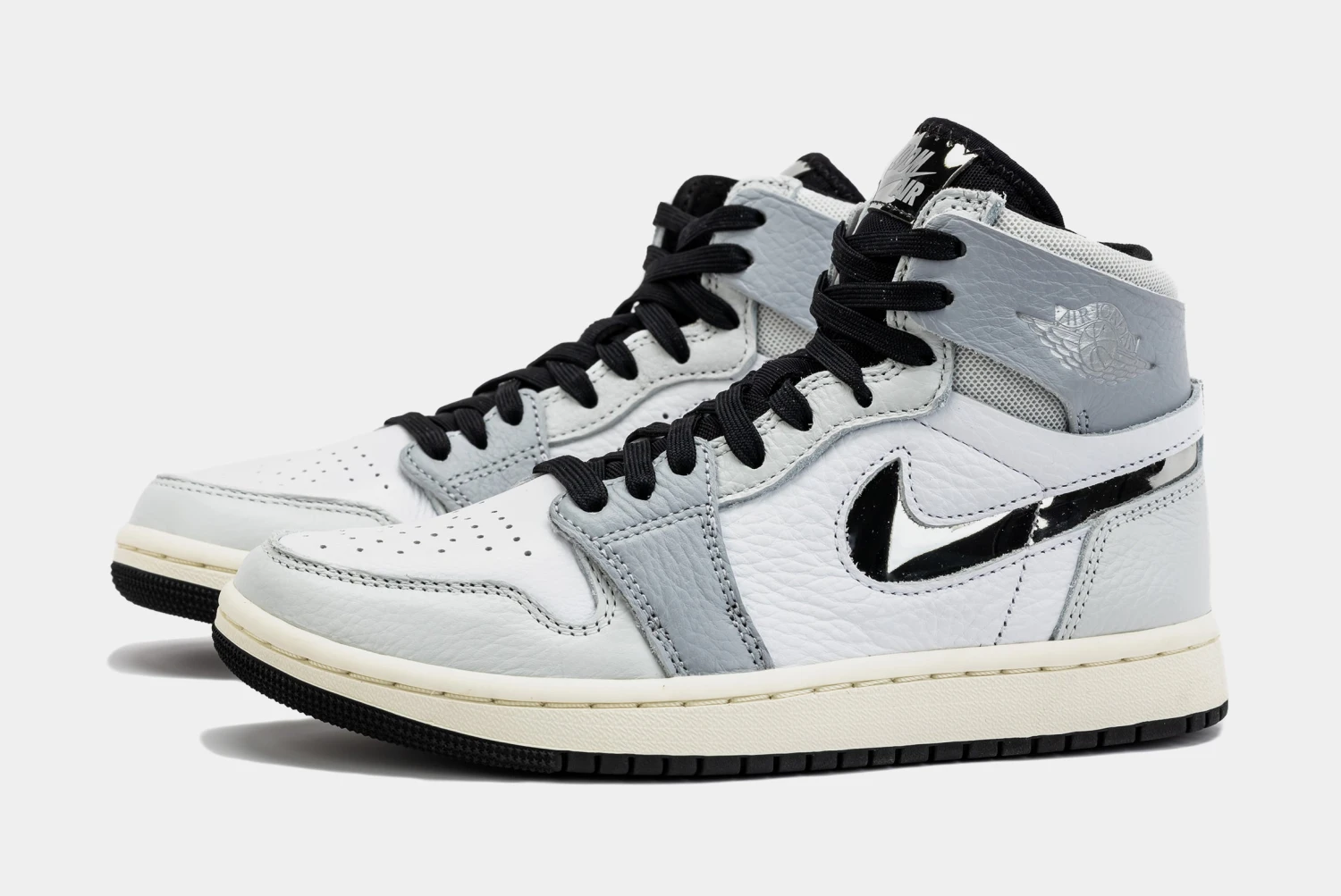 Air Jordan 1 Zoom CMFT 2 Chrome Swoosh Womens Lifestyle Shoes (White/Silver) Free Shipping 4 Air Jordan 1 Zoom CMFT 2 Chrome Swoosh Womens Lifestyle Shoes (White/Silver) Free Shipping - Image 4