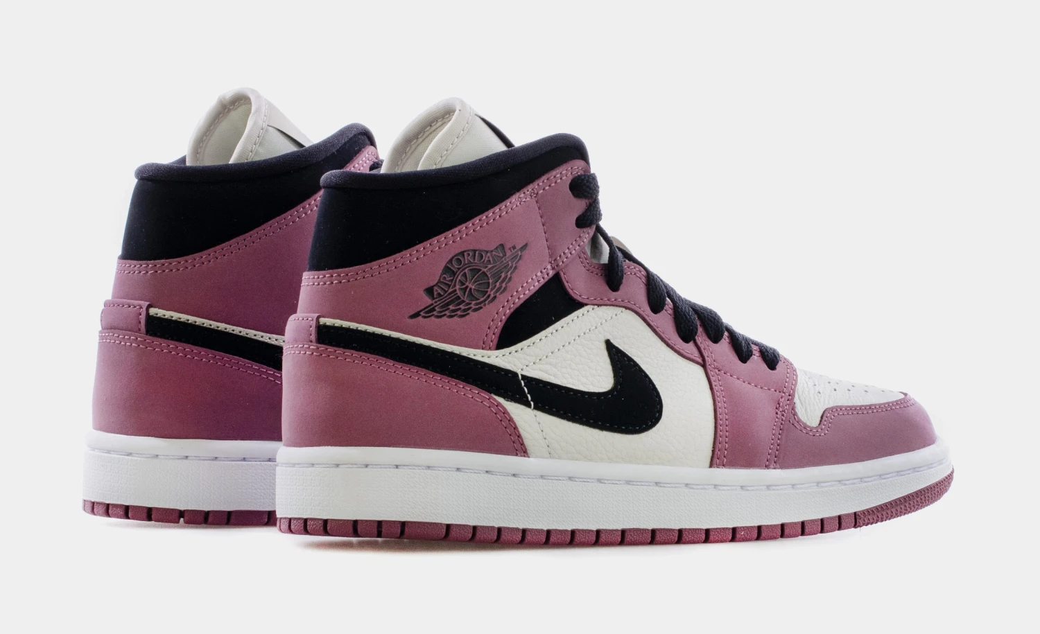 Air Jordan 1 Mid Light Mulberry Womens Lifestyle Shoes (Pink/White/Black) Free Shipping 6 Air Jordan 1 Mid Light Mulberry Womens Lifestyle Shoes (Pink/White/Black) Free Shipping - Image 6