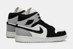 Air Jordan 1 Retro Mid SE Light Steel Grey Womens Lifestyle Shoes (Black/Grey) -LittleFeet Hub Shop dae05477608f3687b66c37f6daf74018