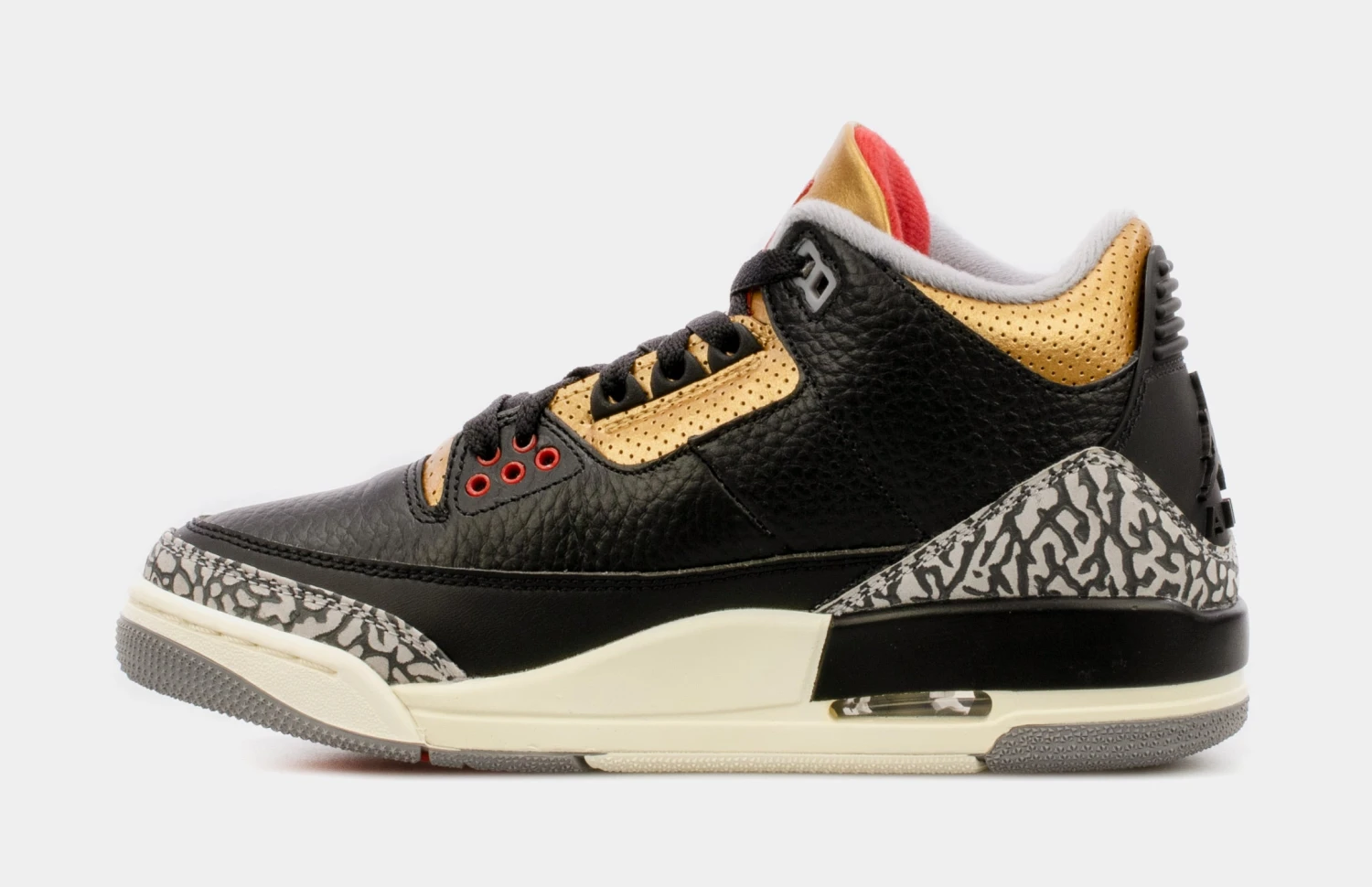 Air Jordan 3 Retro Black Gold Womens Lifestyle Shoes (Black/Brown) Free Shipping 2 Air Jordan 3 Retro Black Gold Womens Lifestyle Shoes (Black/Brown) Free Shipping - Image 2