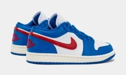 Air Jordan 1 Retro Low Sport Blue Womens Lifestyle Shoes (Blue/Red) -LittleFeet Hub Shop f969da4675d768638bbcdfbfde7acae5
